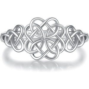 Sterling Silver Celtic Knot Ring: Women Celtic Ring Waven Promise Jewelry Gift